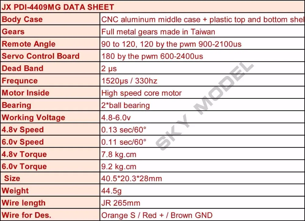 JX сервопривод PDI-4409mg 9 кг металлическая передача корпус Стандартный низкопрофильный Серводвигатель для радиоуправляемые машины самолеты робот