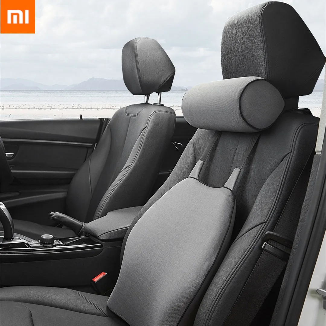 

XIAOMI Car Pillow Cushion Lumbar Back Seat Support Pillow Memory Cotton Headrest Driver Lumbar Waist Cushion For Car Office Home