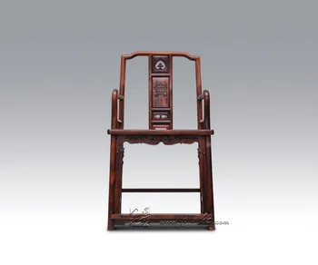 

New Classical Fashion Fauteuil Rosewood Living Room Furniture Solid Wood Backed Chair Annatto Elbowchair China Antique Armchair
