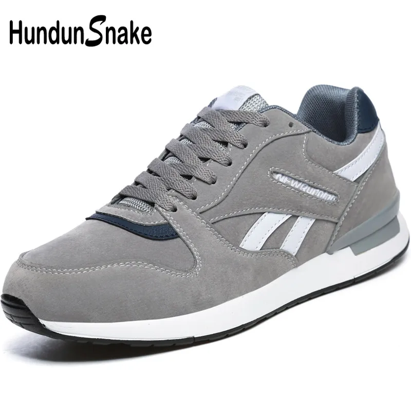 Hundunsnake Leather Grey Woman Sport Sneakers Women Sport Shoes Women's Sports Shoes Men Running Shoes Woman Trainers Walk T620 - Цвет: grey