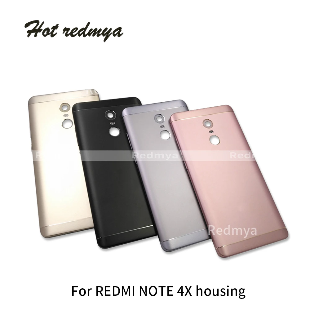 

Note4x Back Cover For Xiaomi Redmi Note 4X 32GB Back Battery Cover Housing Door case + Side Buttons Replacement Spare Parts