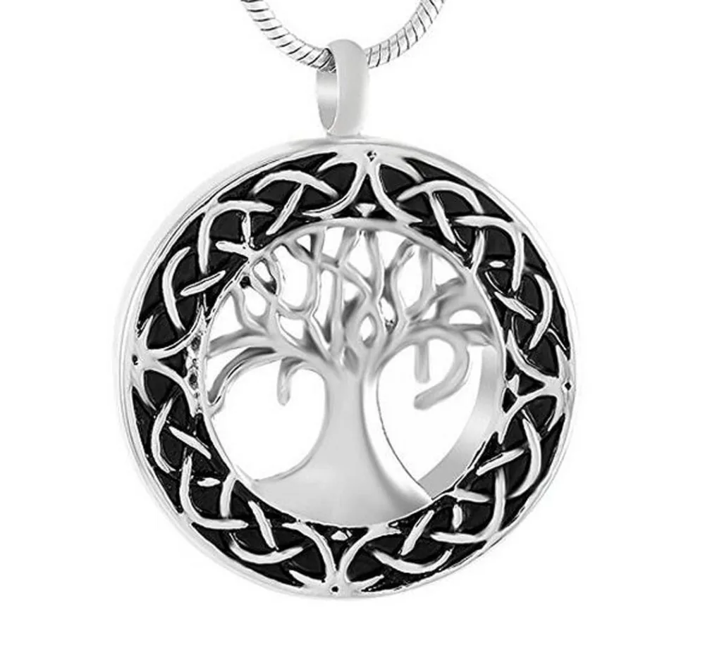 misyou Tree of Life Cremation Urn Jewelry Keepsake Memorial Necklace 12 Colors Birthstone Pendant for Ashes w//Funnel Filler Kit Black