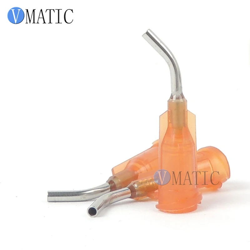 

Free Shipping 100Pcs 15G Amber 0.5" Tube 45 Degree Bent Chemical Resistant Glue Dispensing Needle Tip 1/2 Inch