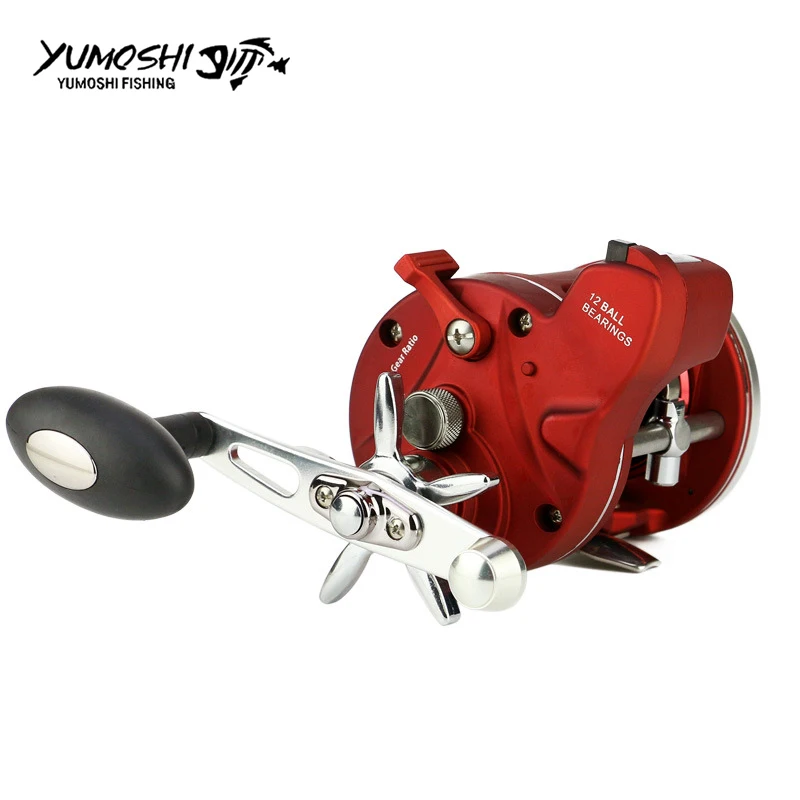 YUMOSHI اليسرى/اليد اليمنى الصب طبل عجلة 12 محامل الصيد بكرة مع الكهربائية عمق العد المضاعف YUMOSHI اليسرى/اليد اليمنى الصب طبل عجلة 12 محامل الصيد بكرة مع الكهربائية عمق العد المضاعف