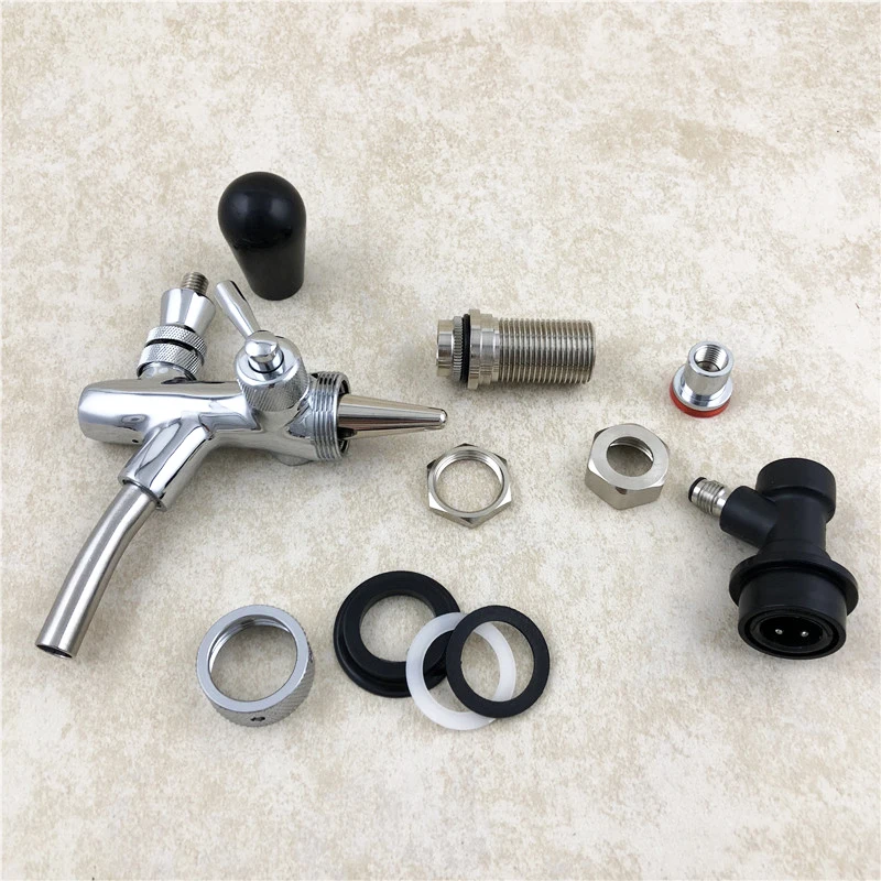 Draft Beer Tap Faucet,Adjustable Faucet With Chrome Plating, Beer Homebrewing Tap With Thread Liquid Ball Lock (9)