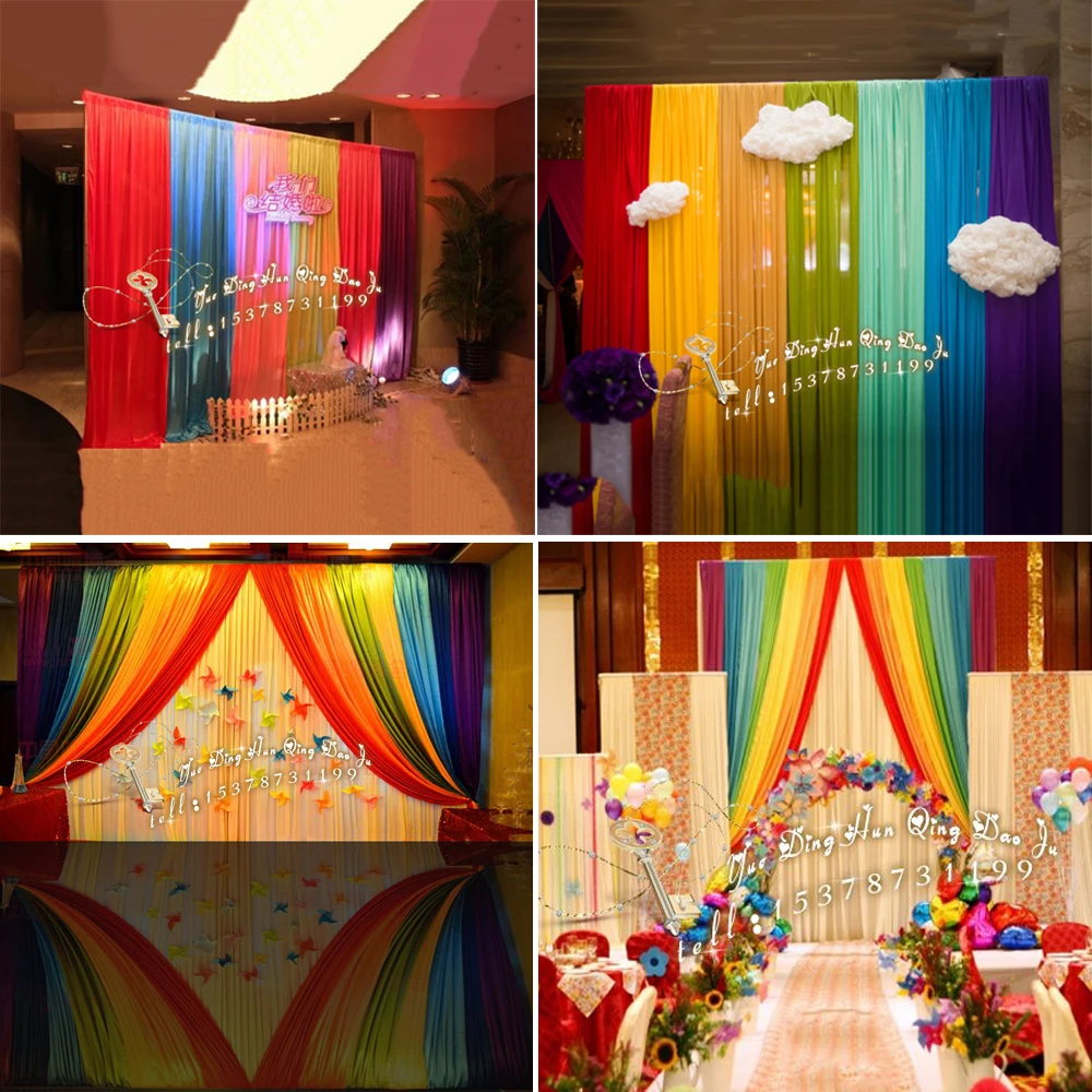 Multi Color Backdrop Colorful Rainbow Wedding Backdrop Event Party