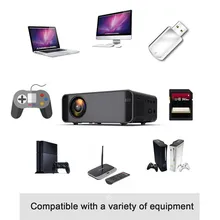 Черный мини-проектор HD проектор 1080 P светодиодный проектор для домашнего кинотеатра Android пикопроектор AV/VGA/USB/SD/HDMI/tv