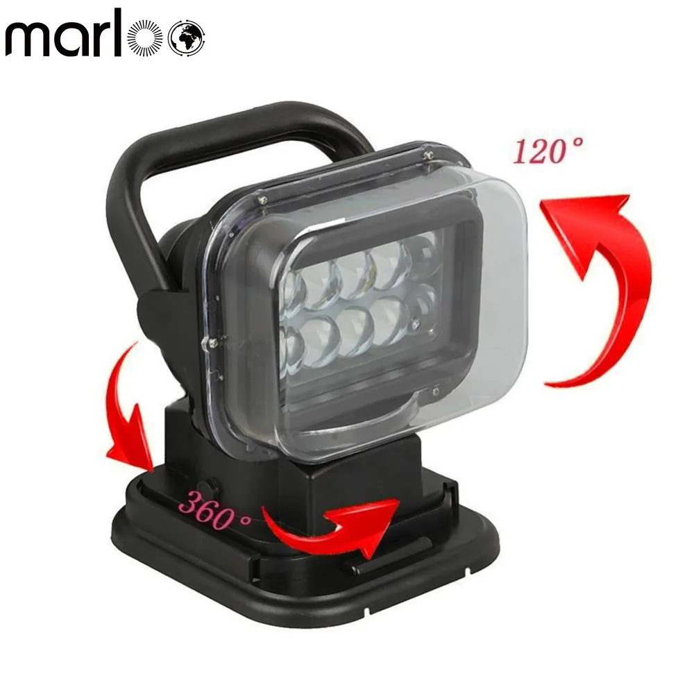 

Marloo LED Auto Search Spot Light 50W Wireless Rotating Remote Control Work Light For Car SUV Boat Farm Emergency Lighting