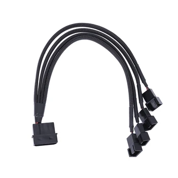 

1pc 4pin IDE Molex to 4-Port 3Pin/4Pin Cooler Cooling Fan Splitter 12V Adapter Converter Power Supply Cable for PC