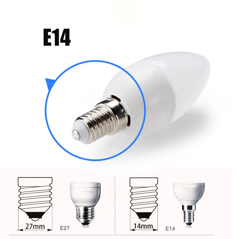 Z25 светодиодные свечи 2835SMD лампы высокой яркости 3 Вт E27 E14 AC220V 110 в холодный