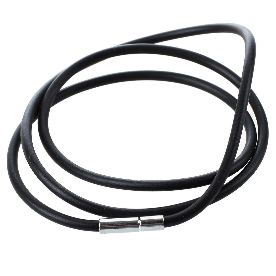 

25.5 Inch 3MM Black Color Rubber Necklace Chain Cord Necklace With Stainless Steel Closure Women Men Choker Accessories Collier