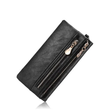 

LOVEVOOK women fashion women double zipper wallet artificial leather women black card holder famale clutch purse coin purse