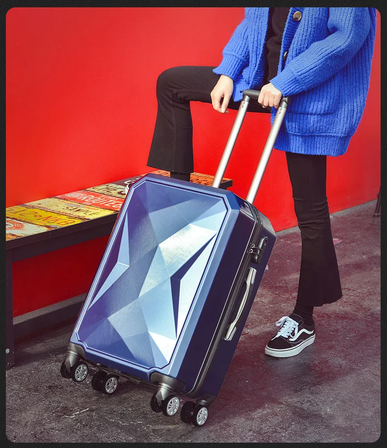 BXJZHTLRZK Индивидуальная коробка с паролем для багажа женский чемодан на колесиках модный бриллиантовый граненый Алмазный чемодан 24 дюймов can