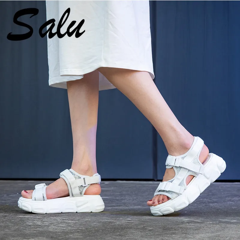 

Salu Platform Sandals Women 2019 Summer Women's Chunky Shoes Fashion Buckle Thick Soled Casual Woman Beach Sandal