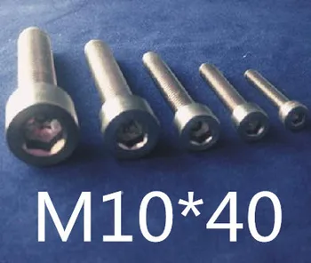 

New Free Shipping 20pcs M10X40 M10 Thread 10mm Diameter 40mm Length Hex socket head cap screw Titanium Ti Screw