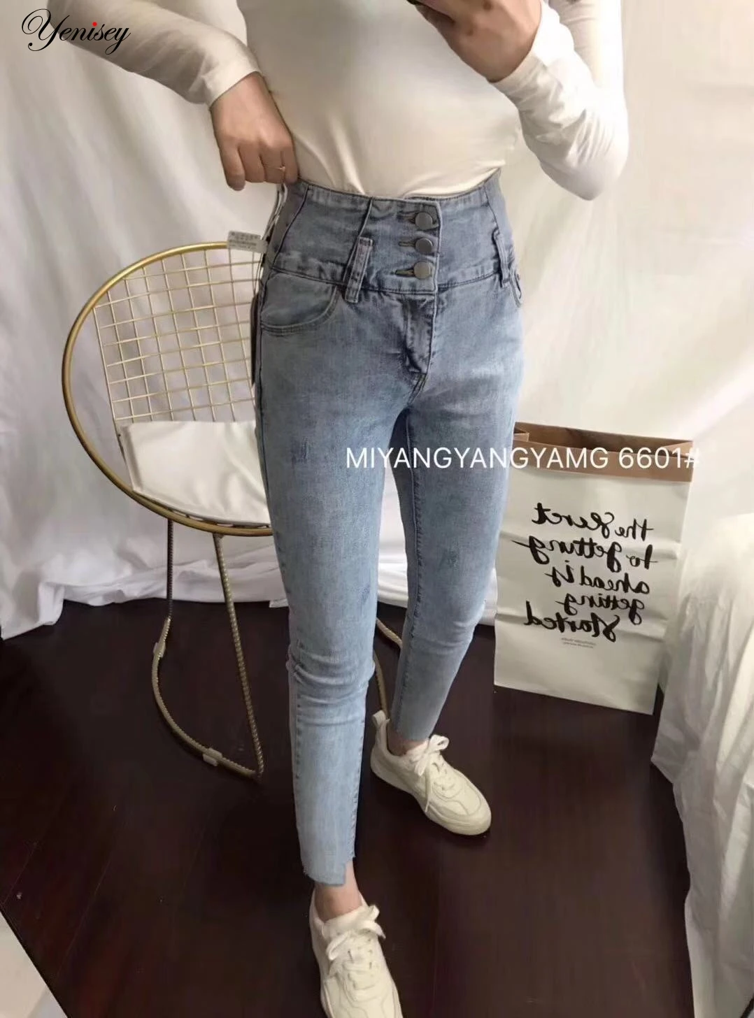 

Jeans for Women Jeans High Waist Jeans Woman High Elastic plus size Stretch Jeans female washed denim skinny pencil pants