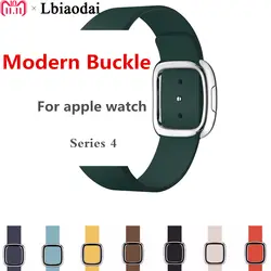 Хохлатый современный ремешок с пряжкой для apple watch series 4 мм 44 мм 40 мм iwatch band 4 пояса из натуральной кожи браслет наручные часы correa