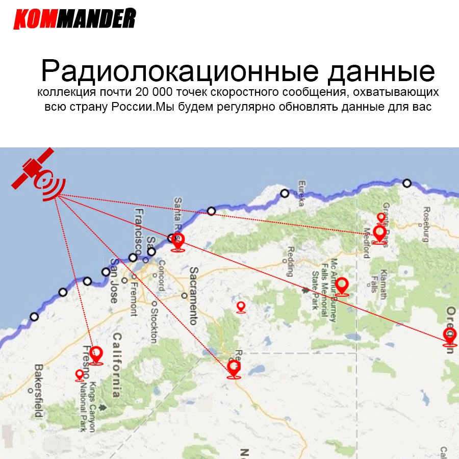 Видеорегистратор KOMMANDER для автомобилей 3 в 1: Анти-радар GPS Full HD 1080P; Dashcam рекордеры: спереди и сзади Камера GPS ночное видение Speedcam