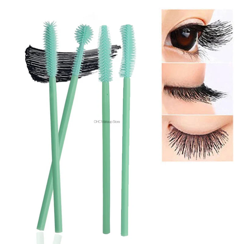 

Eyelash Brush Silicone Head Grafting Eyelashes Brushes Portable Eye Makeup Tool Green Color