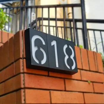 

The solar energy digital door plate LED lamp need not charge need not wiring