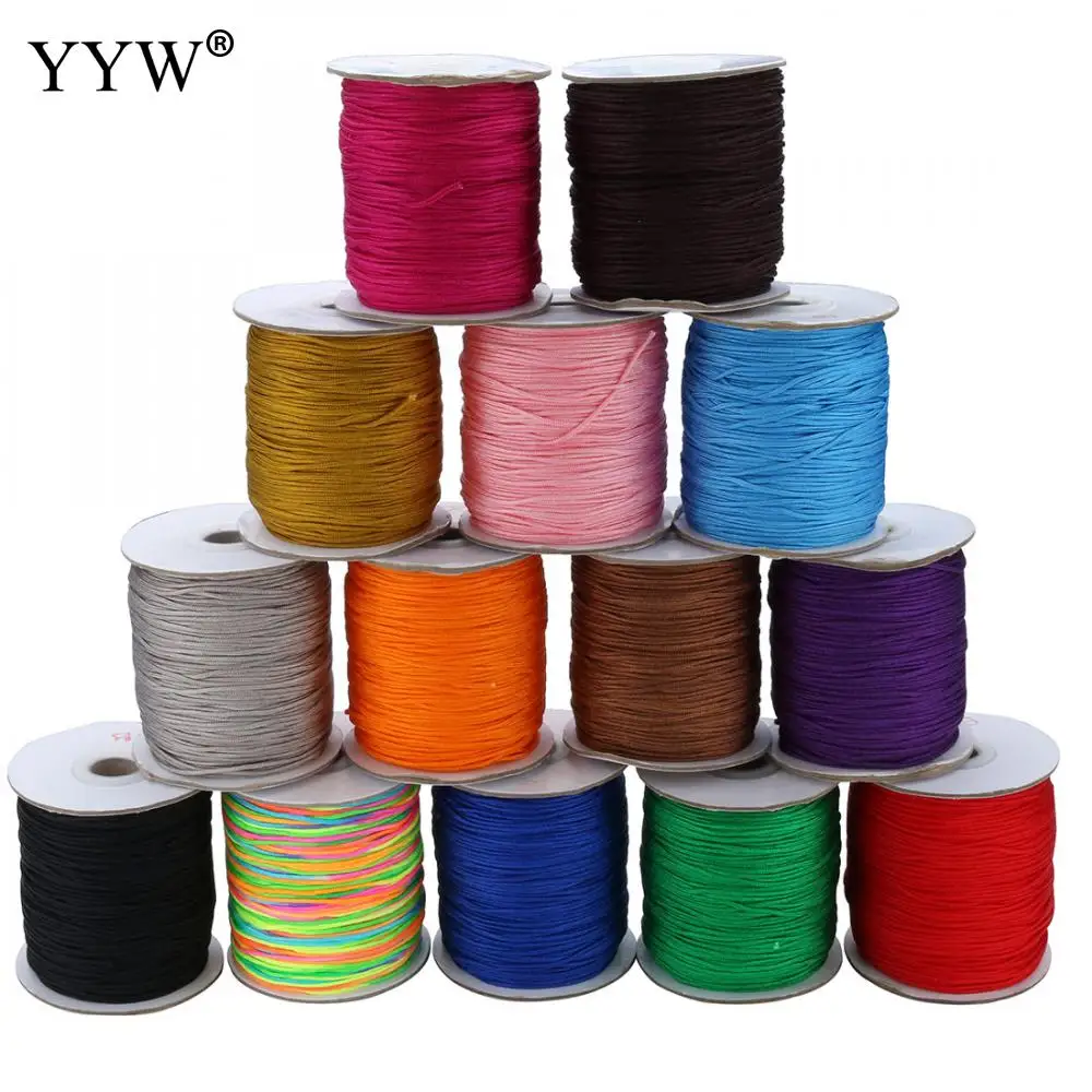 

Hot 230m/Spool Nlyon Cord 1mm Roll Thread For Jewelry Making Chinese Knot Braided String Diy Tassels Beading Shamballa 21 Colors