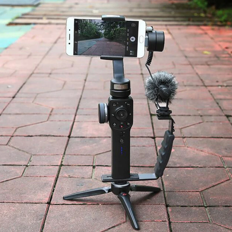 Smooth Q 4 Mic Stand L кронштейн для камеры ручка Zhiyun DJI Osmo LED Light Rode Videomicro с 2 креплениями