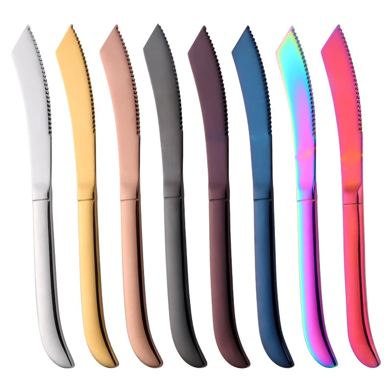 

4/6/7/8PCS Stainless Steel Steak Knife Sharp Table Knives Set Restaurant Gold Cutlery Dinner Knife Black Steak Knives