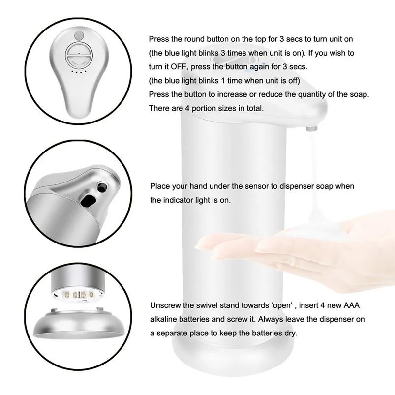 NEW Good Automatic Foaming Hand Washer Touch-less Soap Dispenser Foam Washing Foaming White Color 40FY2802
