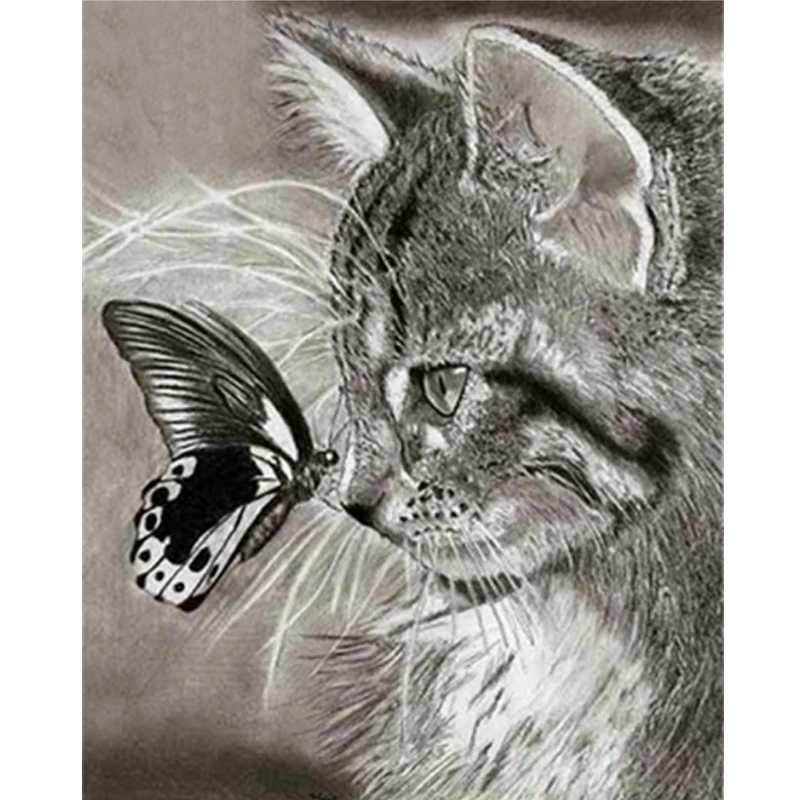

Diamond Cat square Diamond Painting 5d Diy Diamont Painting Complet Chat Decorated Home
