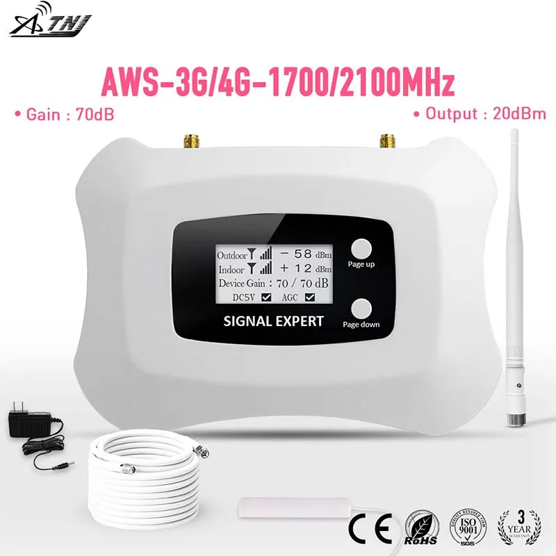HOT Sale !Full Smart LCD AWS 1700mhz 3G LTE 4G Repeater Cell Phone Mobile Signal Repeater cellular signal amplifier booster