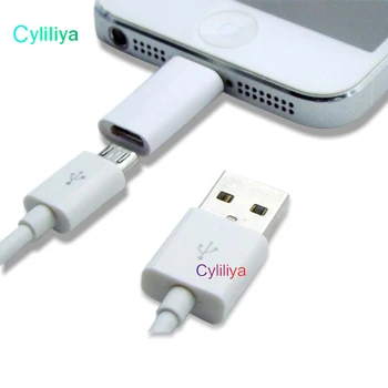 

cyliliya 100pcs Micro Usb Cable Charger Adapter For iPhone 7 6plus 5 ipad Micro USB Female to 8 Pin for Apple Adapter Converter
