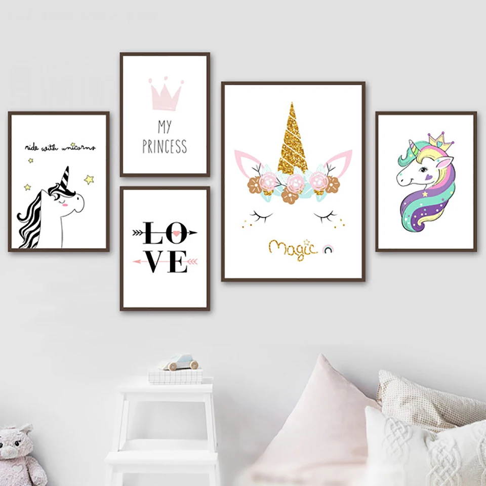 

Nordic Style An Crown Pictures HD Prints My Princess Home Poster Wall Art Modular Painting On Canvas Fresh For Living Room Decor