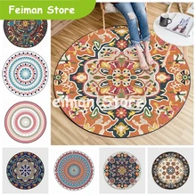 Персидский стиль, круглые ковры для гостиной, спальни, коврики и ковры, Классический Цветочный декор, напольный коврик, кабинет, журнальный столик, коврики