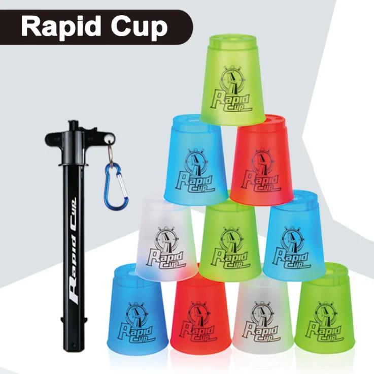 

Quick Cups, 12pcs Of Sports speed Cups With Quick Release Stem Speed Training Game rapid cups stacking game kids educational toy