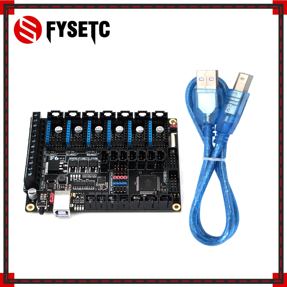 Плата все в одном FYSETC F6 для электроники 3D принтера устройства с ЧПУ до 6 драйверов