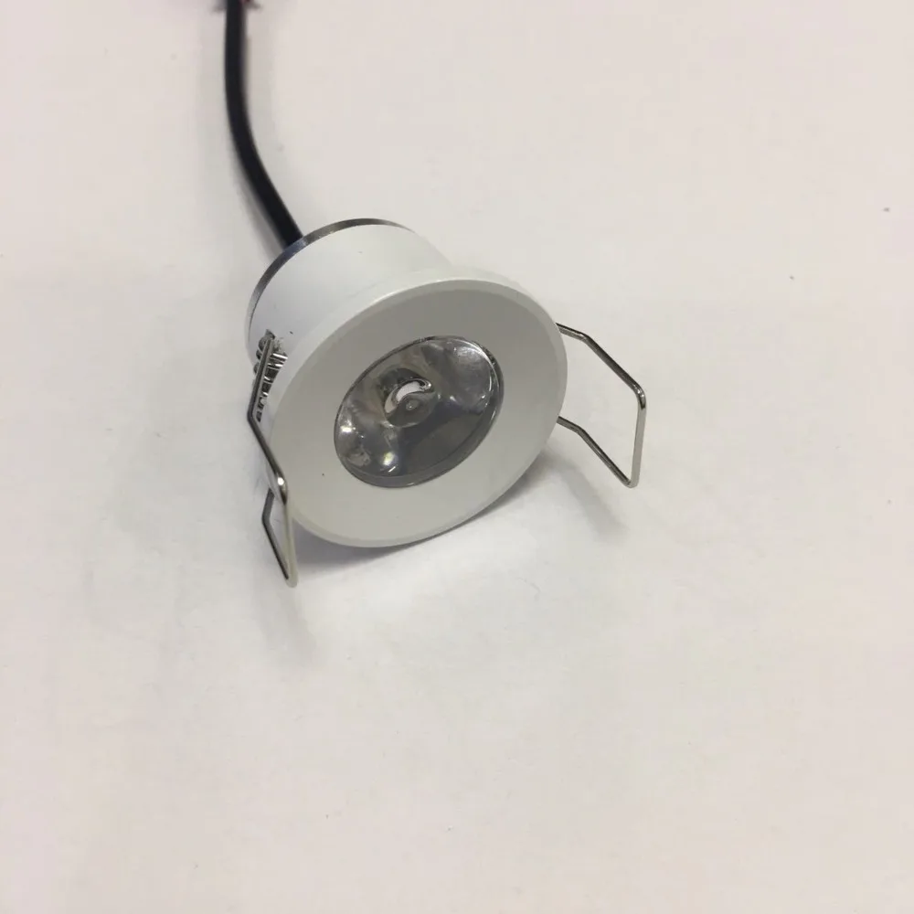 5pcs new model LED Mini Cabinet Downlight 1W diameter 31mm dc12v silver Frame Recessed Ceiling No Flicker Spot Lights For Home