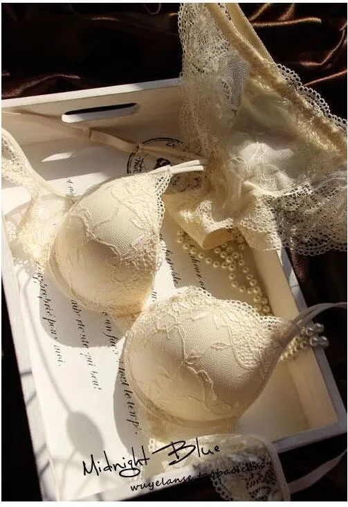 6 Colors Set Push Up Solid 32A-38C Bra Women Deep V Lace Decro Underwire Outfit Sexy Lace Bra Set For Free Shipping underwear sets sale