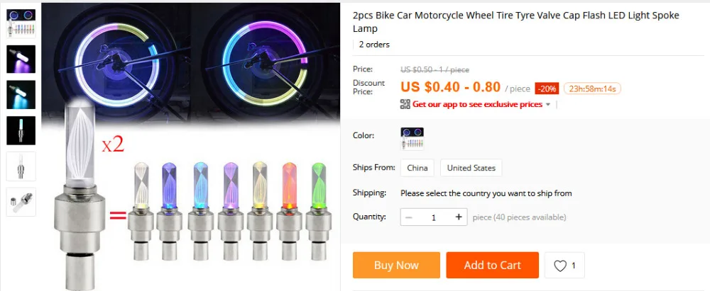 Discount 2Pcs Motion Activated Glow Bike Car Motorcycle Tire Valve Caps Wheel Light Color 6 Discount 2Pcs Motion Activated Glow Bike Car Motorcycle Tire Valve Caps Wheel Light Color 6