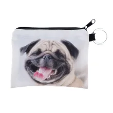 Happy pug 3D Printing women wallets portefeuille femme 2016 Fashion New billeteras para mujer coin purse billetera hombre wallet