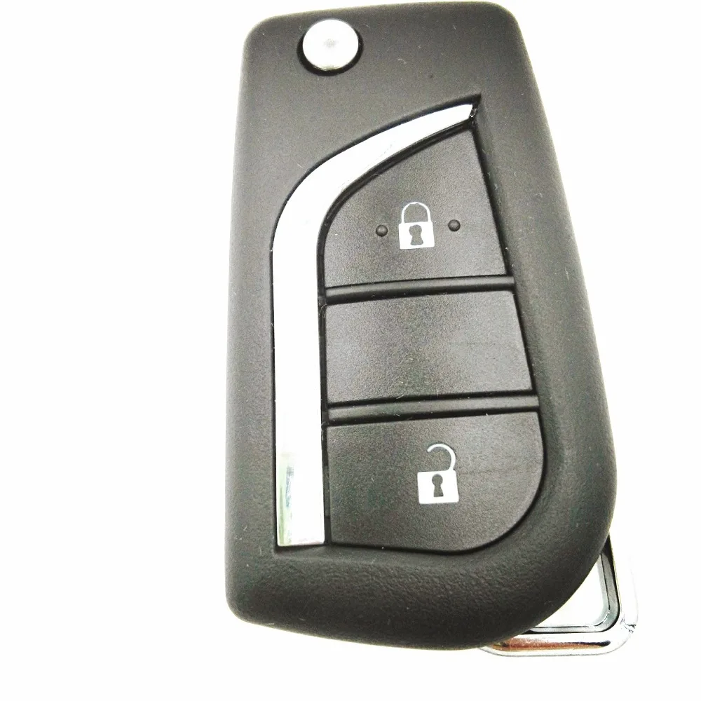 

2 Button Replacement Folding Car Blank Key Remote Fob Case For Toyota Corolla EX New VIOS Toy48 Blade Flip Car Key Shell Cover