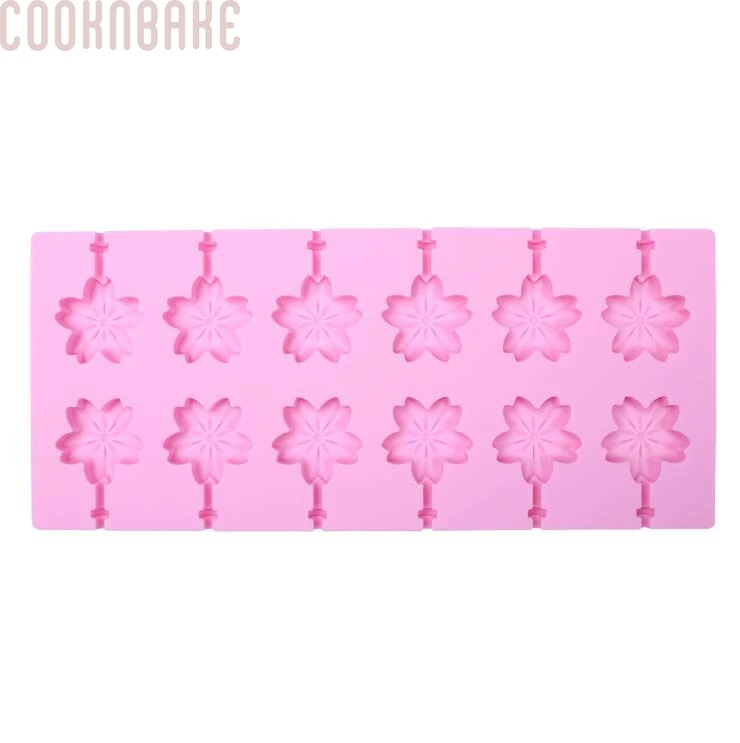 CDSM-751 COOKNBAKE силиконовые формы для леденцов, конфет, шоколада, леденцов, круглая форма для торта, силиконовая клейкая форма для цветов, ледяного печенья, 12 отверстий - Цвет: CDSM-751