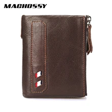 Vintage Genuine Cow Leather Men Wallet Coin Purse Wallets with Coin Pocket Dual Zipper Short Small Credit Card Holder Men Purse Vintage Genuine Cow Leather Men Wallet Coin Purse Wallets with Coin Pocket Dual Zipper Short Small Credit Card Holder Men Purse