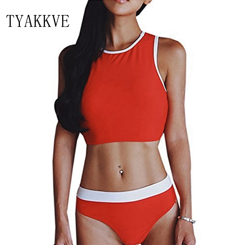 

TYAKKVE 2019 Sexy Bikini Black Red Push up Sports Vest Thong Swimsuit Women 2 Piece Swimwear Female Cheap Female Bathing suit
