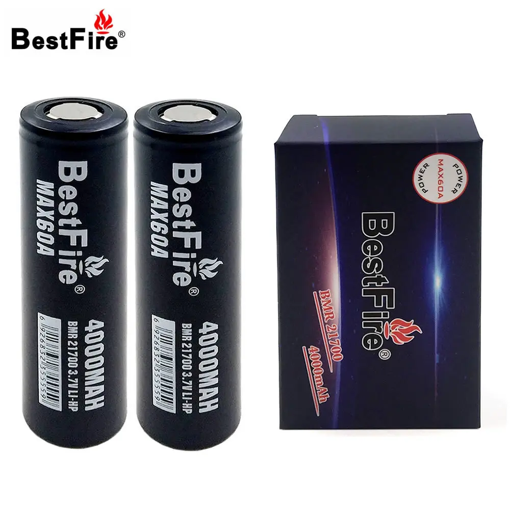 2PCS Bestfire 21700 Battery High Drain 4000mAh 3.7V 60A Rechargeable Li-ion with Storage Box Package for E-Cigarette | Электроника