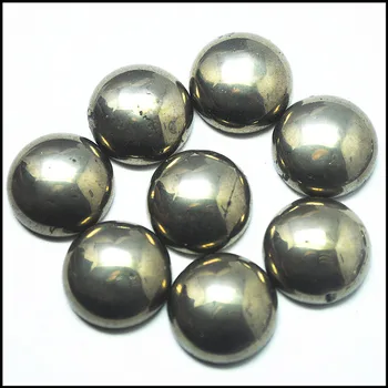 

10pcs natural pyrite stone cabochons fool's gold beads cabs round shape 8mm 12mm round shape natural mineral