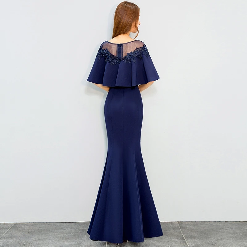 Beauty Emily Navy blue Evening Dresses Cloak Cape Drape Tunic Formal Celebrity Elegant Evening Party Sheath Bodycon Dress Spring Beauty Emily Navy blue Evening Dresses Cloak Cape Drape Tunic Formal Celebrity Elegant Evening Party Sheath Bodycon Dress Spring