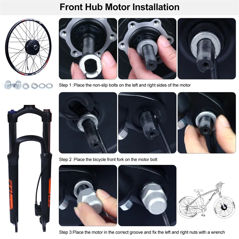 Flash Deal Bafang Front Wheel Hub Motor 48V 500W E-bike Conversion Kits 12Ah 17.5Ah Samsung Cells Lithium Battery Electric Bicycle Parts 2