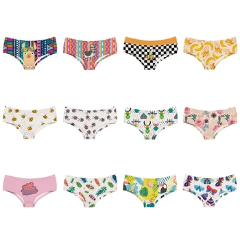 

Aztec Llama Bees Jungle Cartoon Print Female Lingerie Thongs Briefs Underwear For Women Cute Panties For Lady