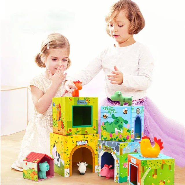 

Children's Stacking High Toy Animal Set Music Puzzle Enlightenment Stacking Tower Board Game Parent-child Game 1-3 Years Old