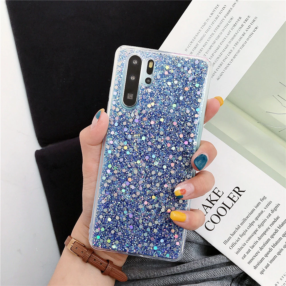 Силиконовый чехол с блестками и кристаллами для телефона Huawei P Smart P30 P20 Pro P10 P8 P9 Lite
